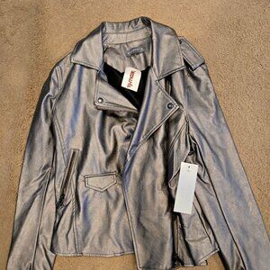 Bagatelle NWT Silver Motorcycle Leather Jacket L